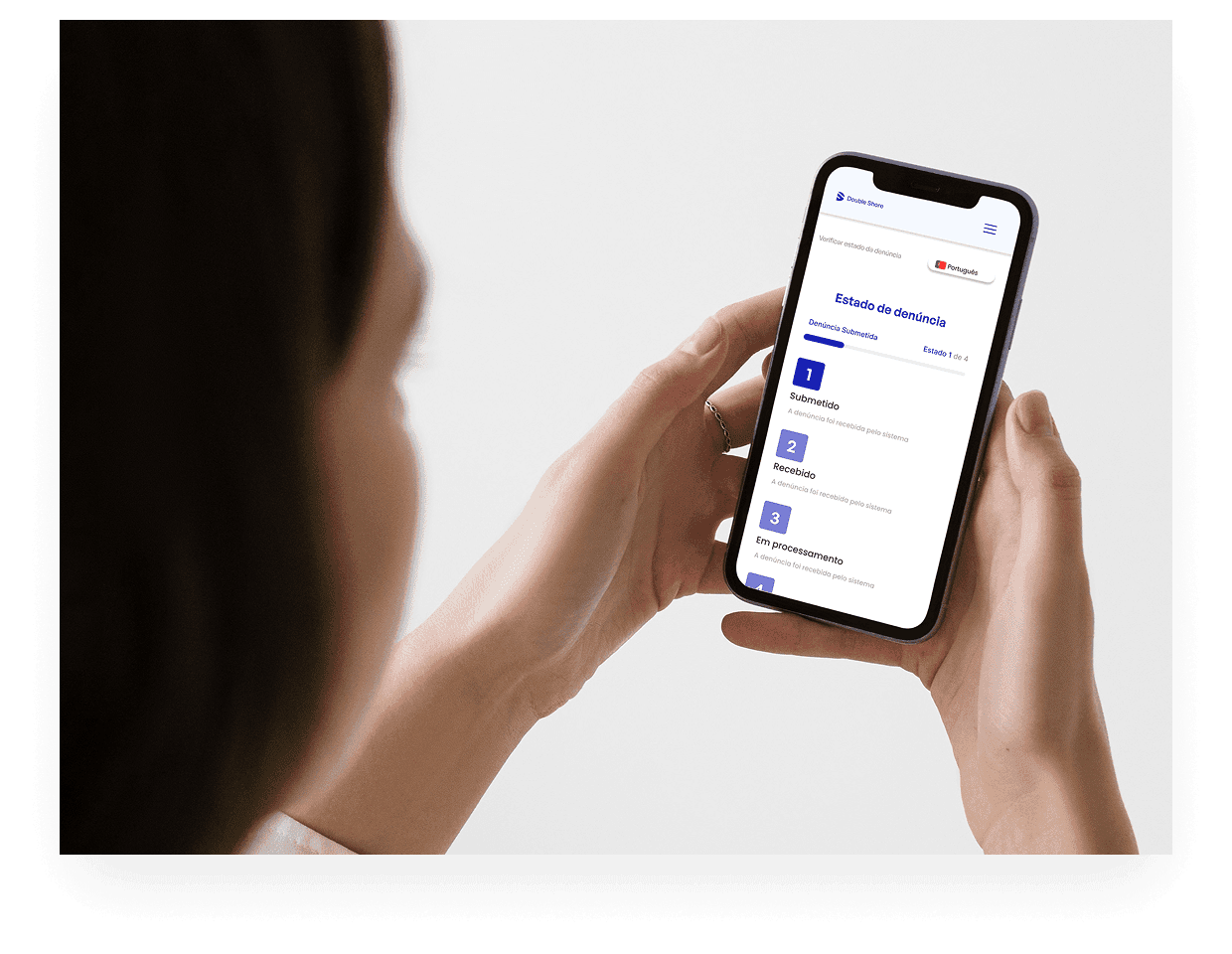 Etapas de acompanhamento da denúncia com notificações automáticas